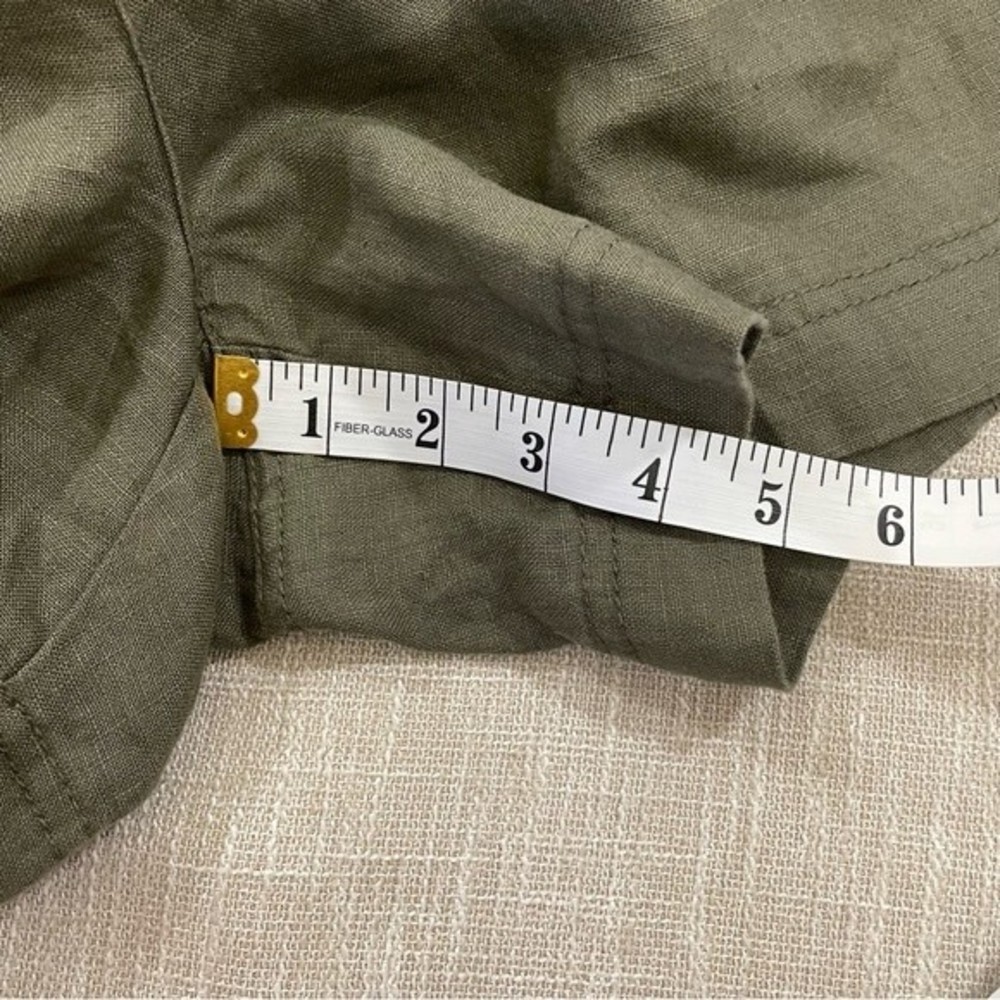 NWT INC Olive Regular Fit Linen Shorts Size 14 - Picture 7 of 7